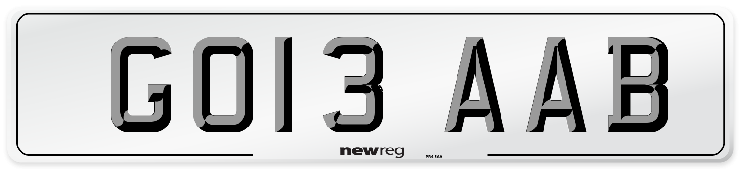GO13 AAB Number Plate from New Reg